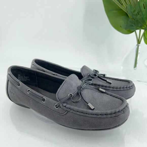 Born BOC Women's Carolann Loafer Sz7 Flat Slip On Boat Shoe Moc Toe Black Vegan - Picture 1 of 13